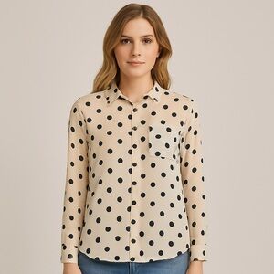 Urban Outfitters Pins and Needles Woman’s Polka Dots‎ Button Front Blouse Size M
